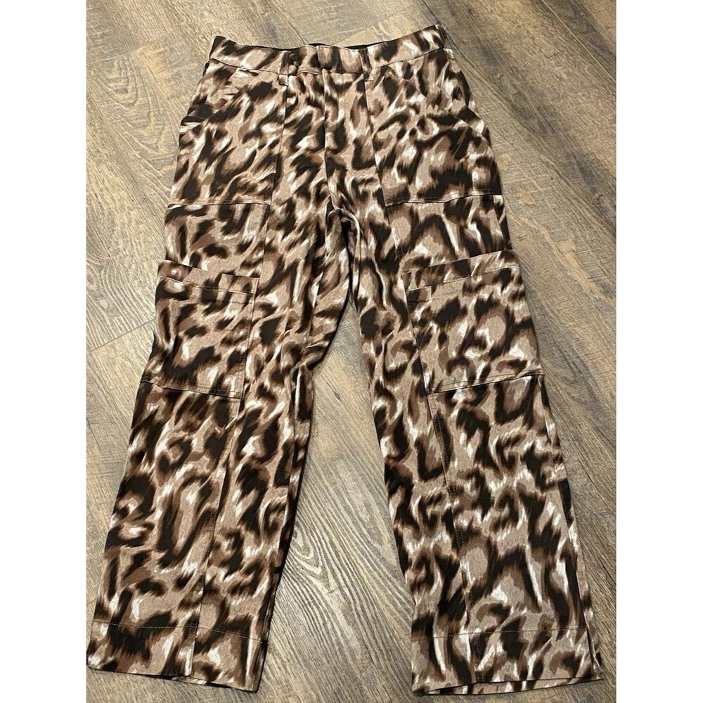 Democracy Ab Technology High Rise Wide Leg Leopard Y2K Grunge Pants Size 8